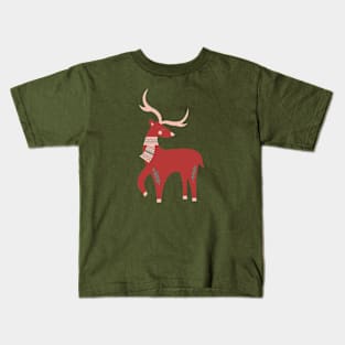 Scandinavian Christmas Reindeer Kids T-Shirt